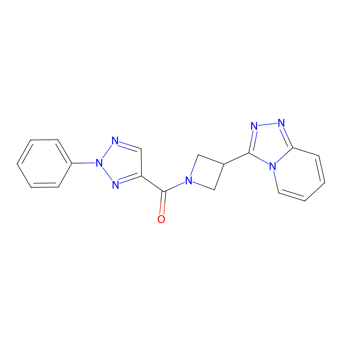 2-phenyl-4-(3-{[1,2,4]triazolo[4,3-a]pyridin-3-yl}azetidine-1-carbonyl)-2H-1,2,3-triazole molecular structure, CAS 2877630-96-9