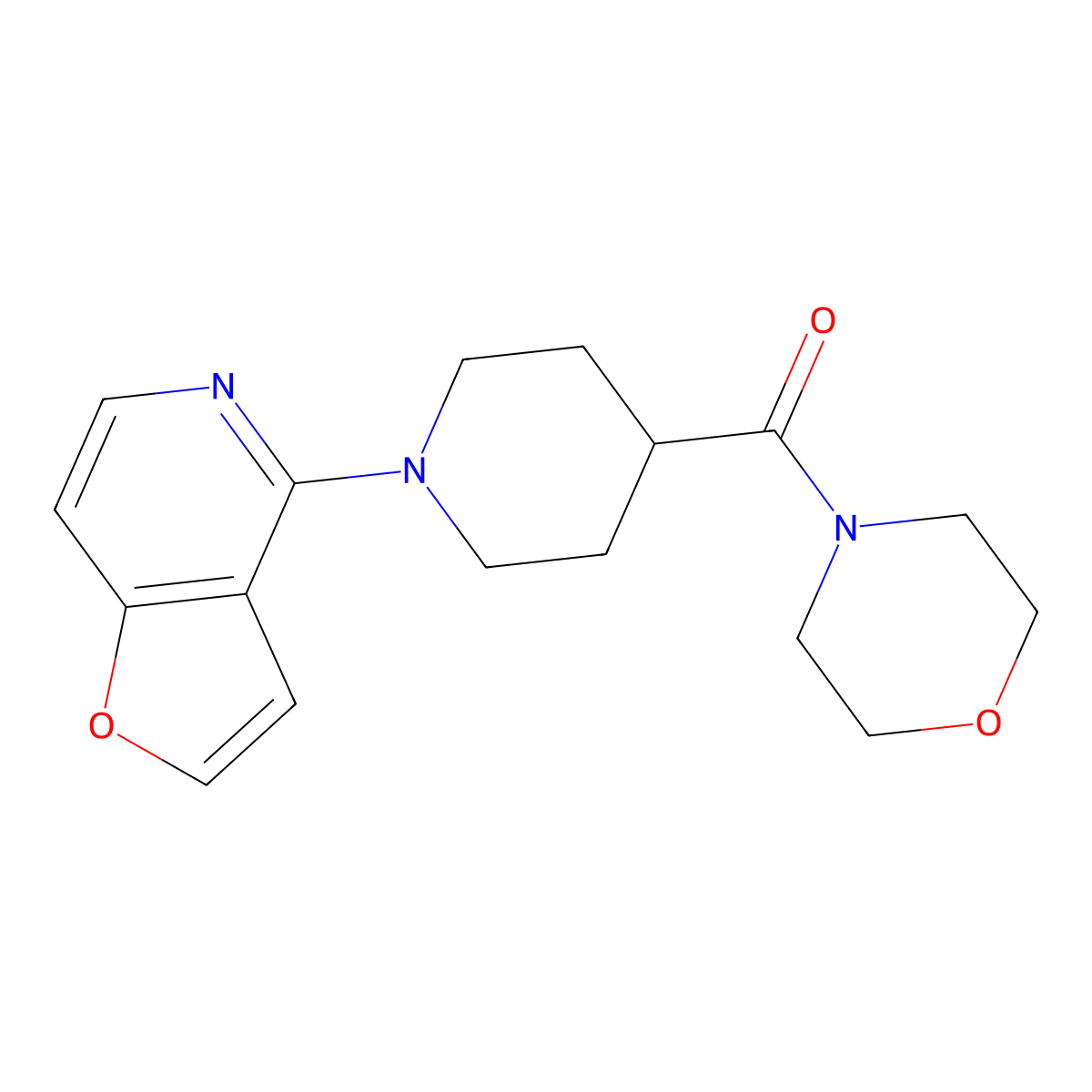 4-(1-{Furo[3,2-c]pyridin-4-yl}piperidine-4-carbonyl)morpholine molecular structure, CAS 2877630-97-0