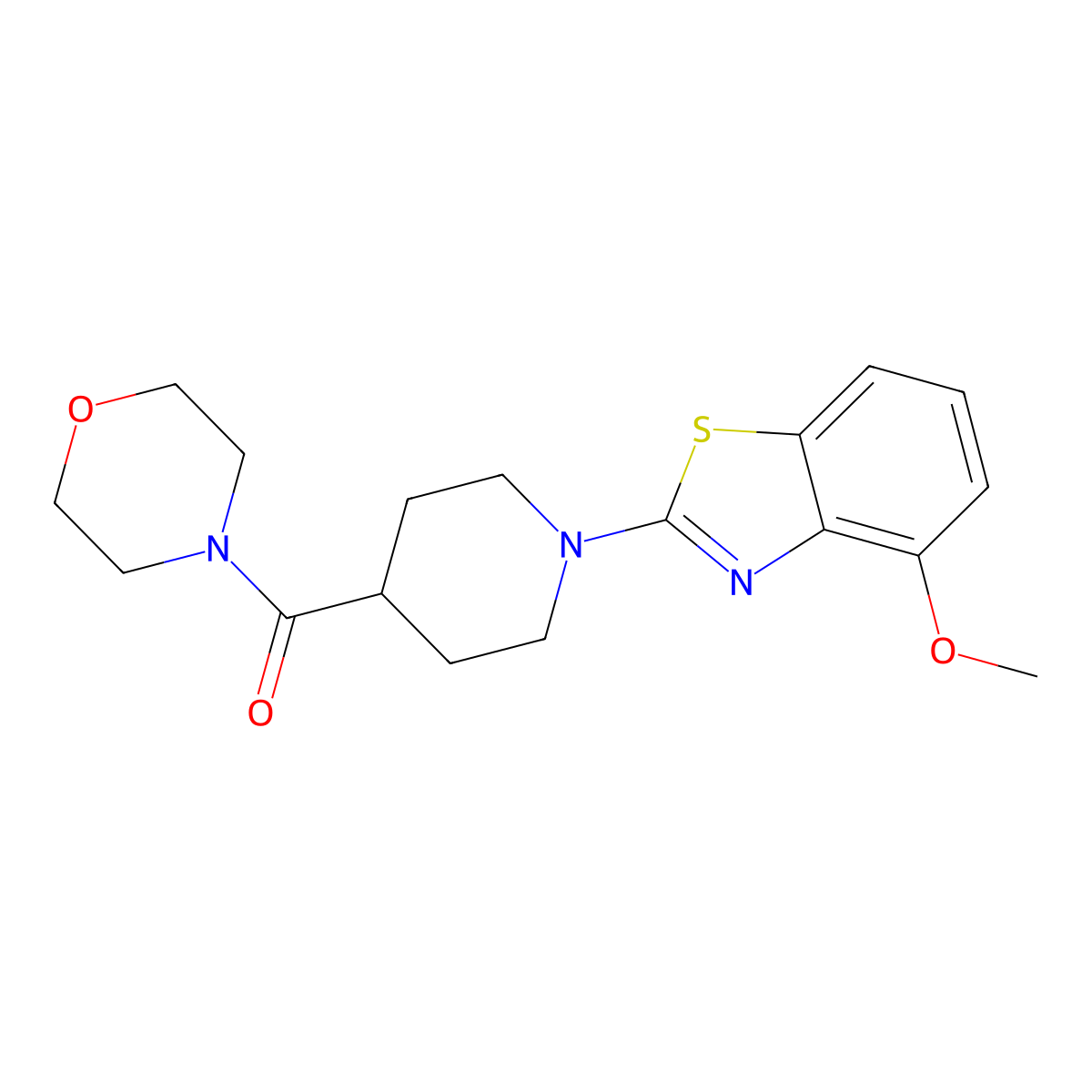 4-Methoxy-2-[4-(morpholine-4-carbonyl)piperidin-1-yl]-1,3-benzothiazole molecular structure, CAS 2877630-99-2