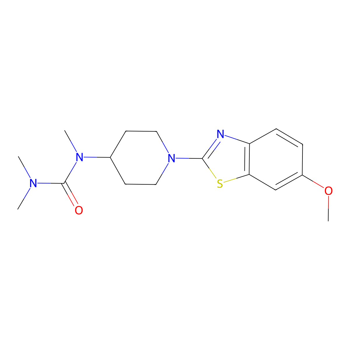 1-[1-(6-Methoxy-1,3-benzothiazol-2-yl)piperidin-4-yl]-1,3,3-trimethylurea molecular structure, CAS 2877631-05-3
