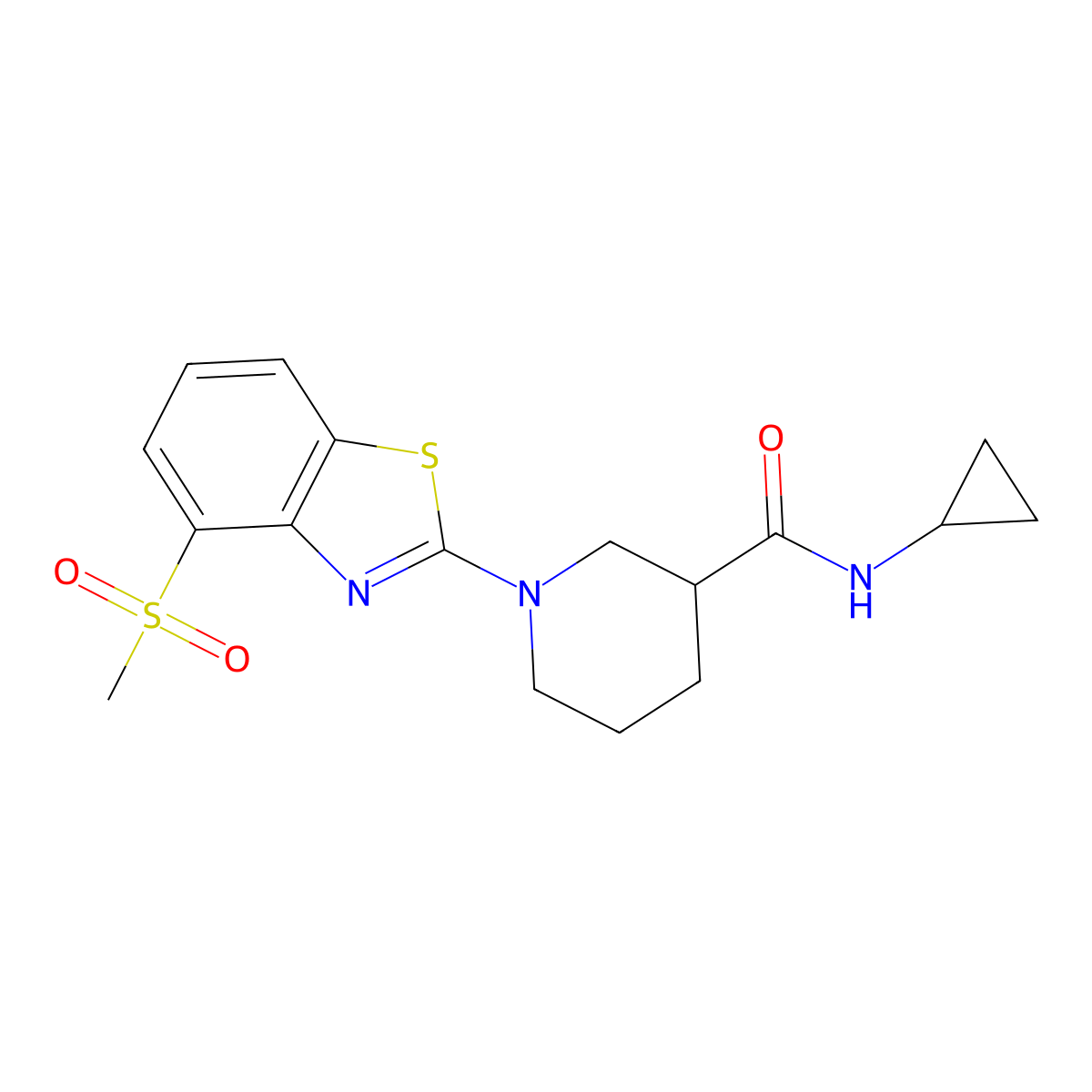 N-cyclopropyl-1-(4-methanesulfonyl-1,3-benzothiazol-2-yl)piperidine-3-carboxamide molecular structure, CAS 2877631-16-6