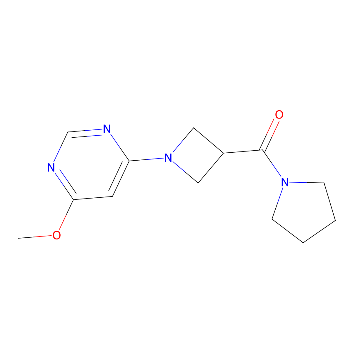 4-Methoxy-6-[3-(pyrrolidine-1-carbonyl)azetidin-1-yl]pyrimidine molecular structure, CAS 2877631-17-7