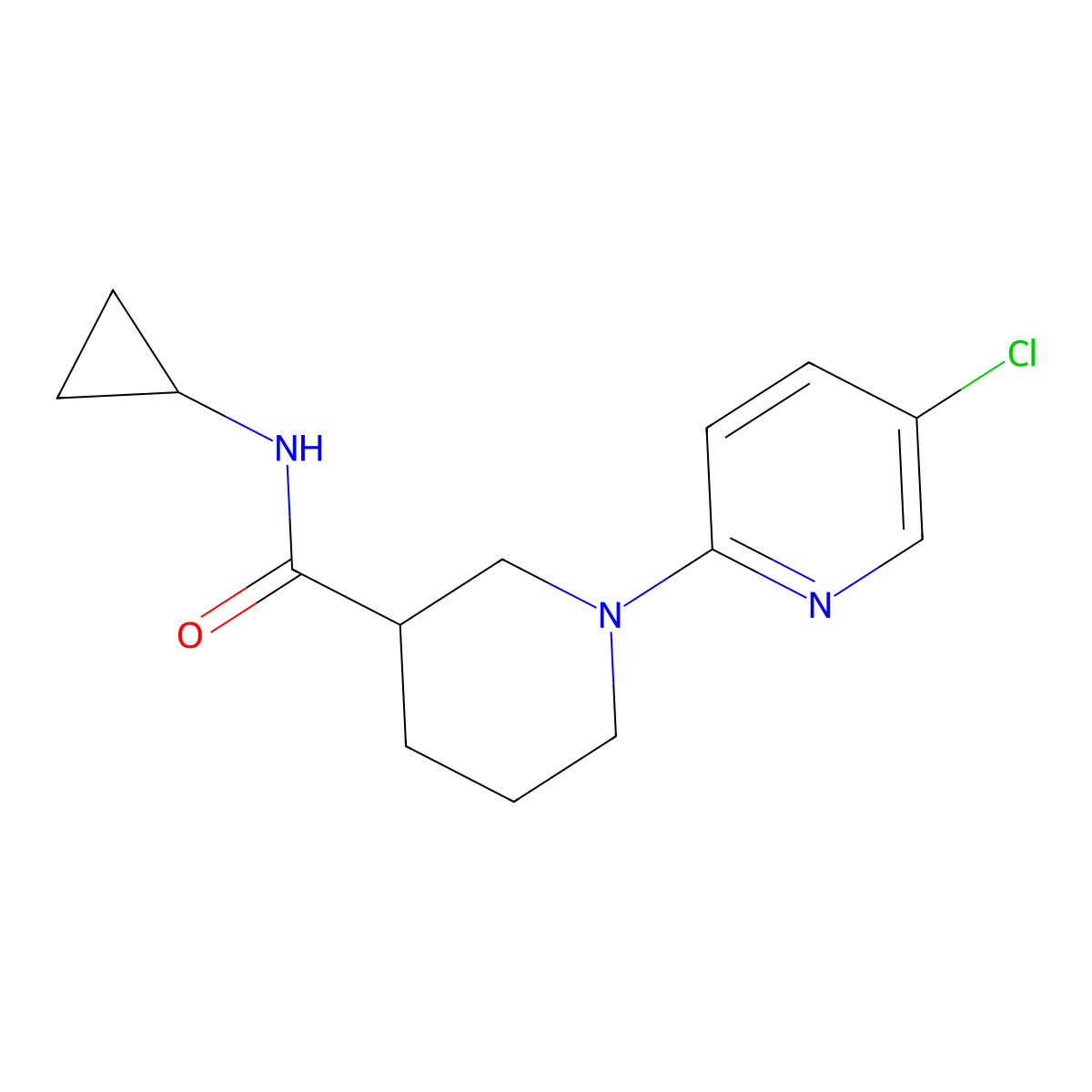 1-(5-chloropyridin-2-yl)-N-cyclopropylpiperidine-3-carboxamide molecular structure, CAS 2877631-34-8