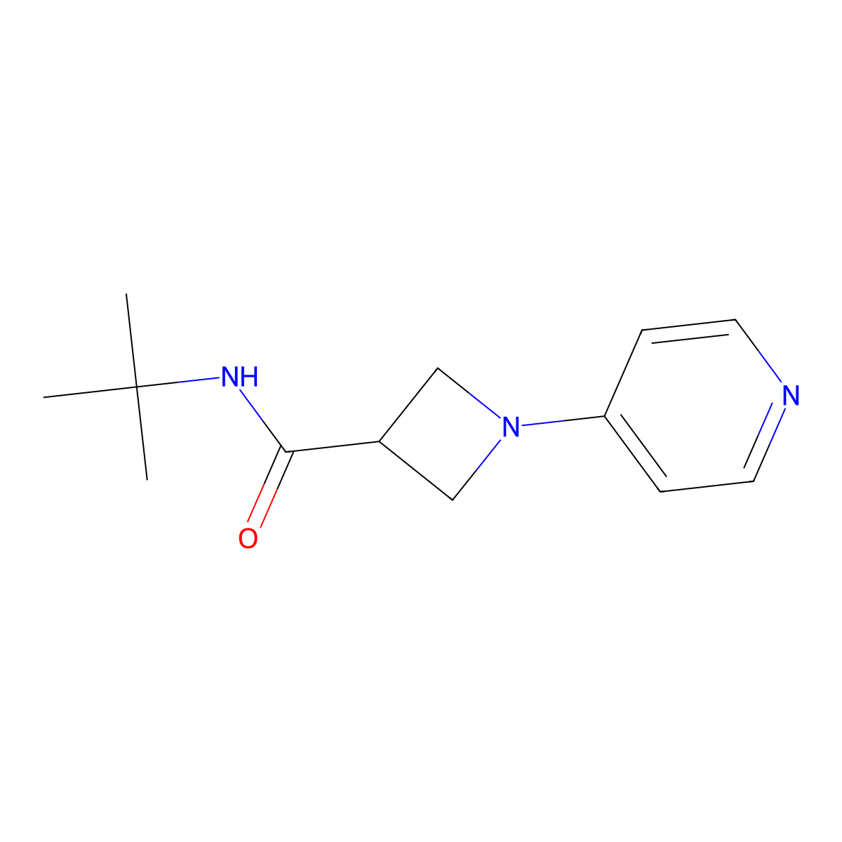 N-tert-butyl-1-(pyridin-4-yl)azetidine-3-carboxamide molecular structure, CAS 2877631-43-9