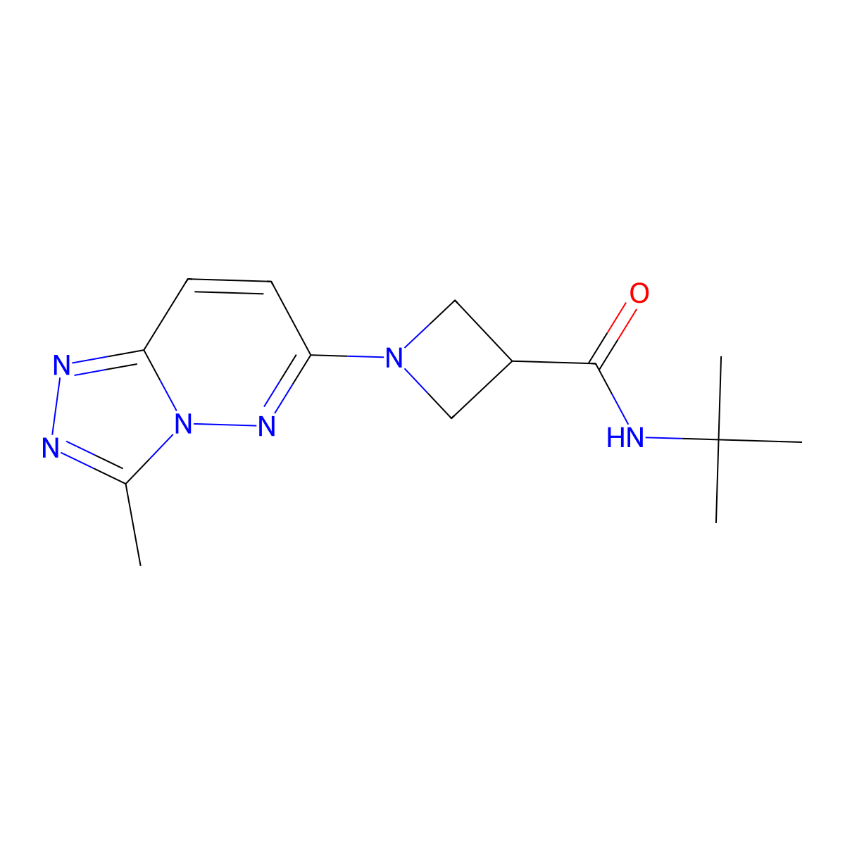 N-tert-butyl-1-{3-methyl-[1,2,4]triazolo[4,3-b]pyridazin-6-yl}azetidine-3-carboxamide molecular structure, CAS 2877631-52-0