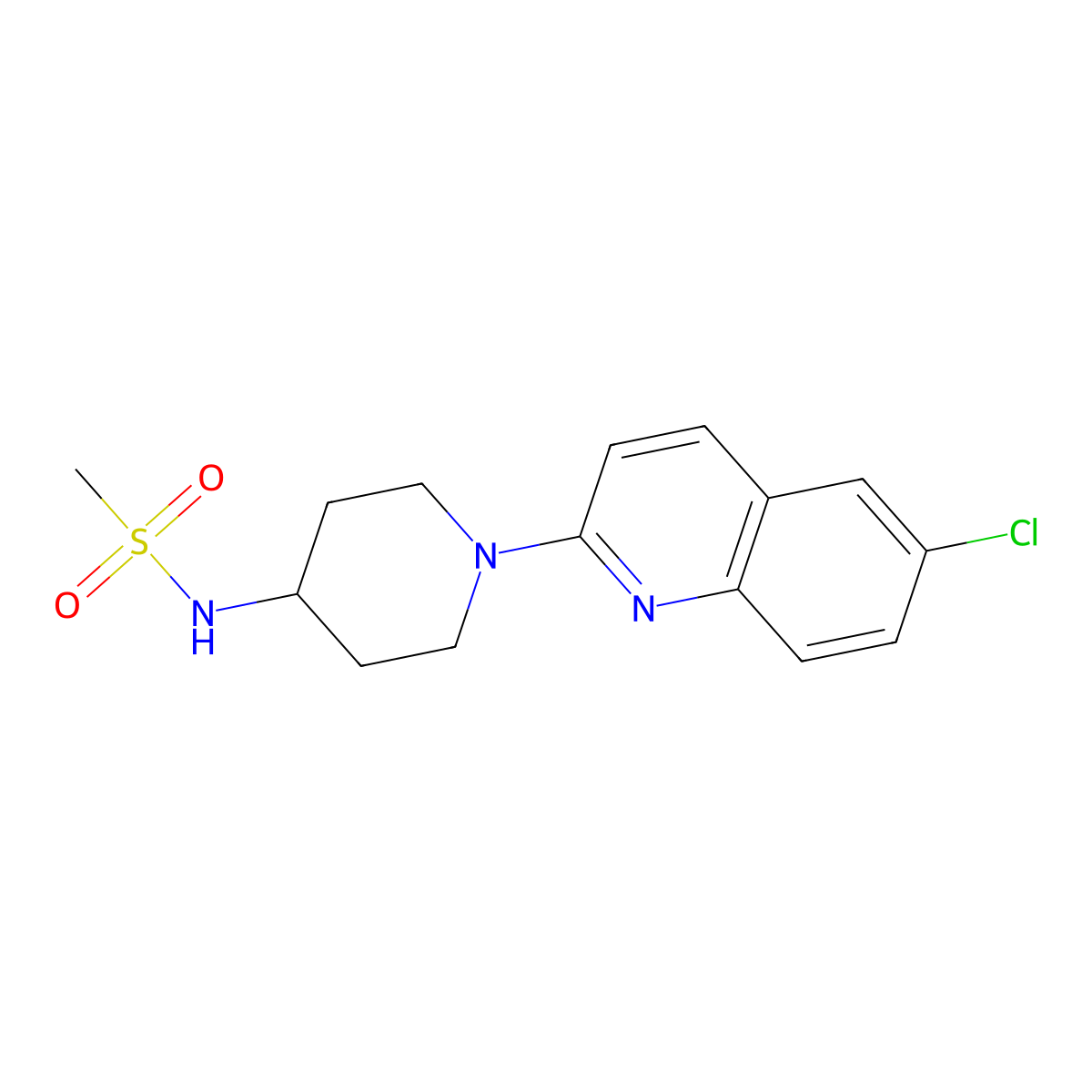 N-[1-(6-chloroquinolin-2-yl)piperidin-4-yl]methanesulfonamide molecular structure, CAS 2877631-54-2