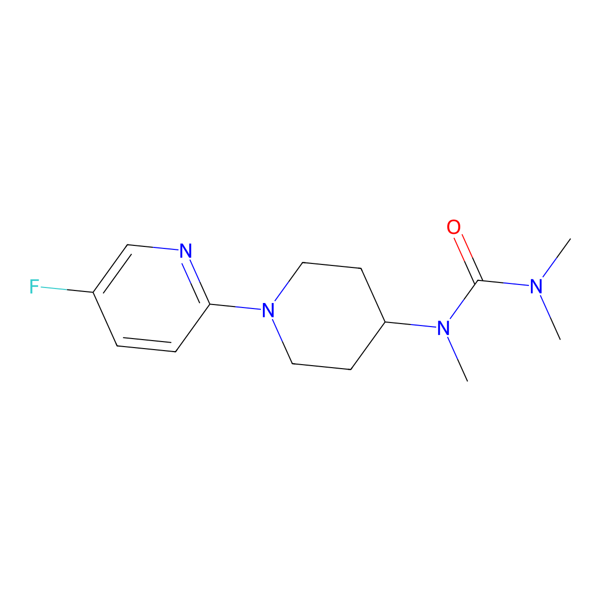1-[1-(5-Fluoropyridin-2-yl)piperidin-4-yl]-1,3,3-trimethylurea molecular structure, CAS 2877631-65-5