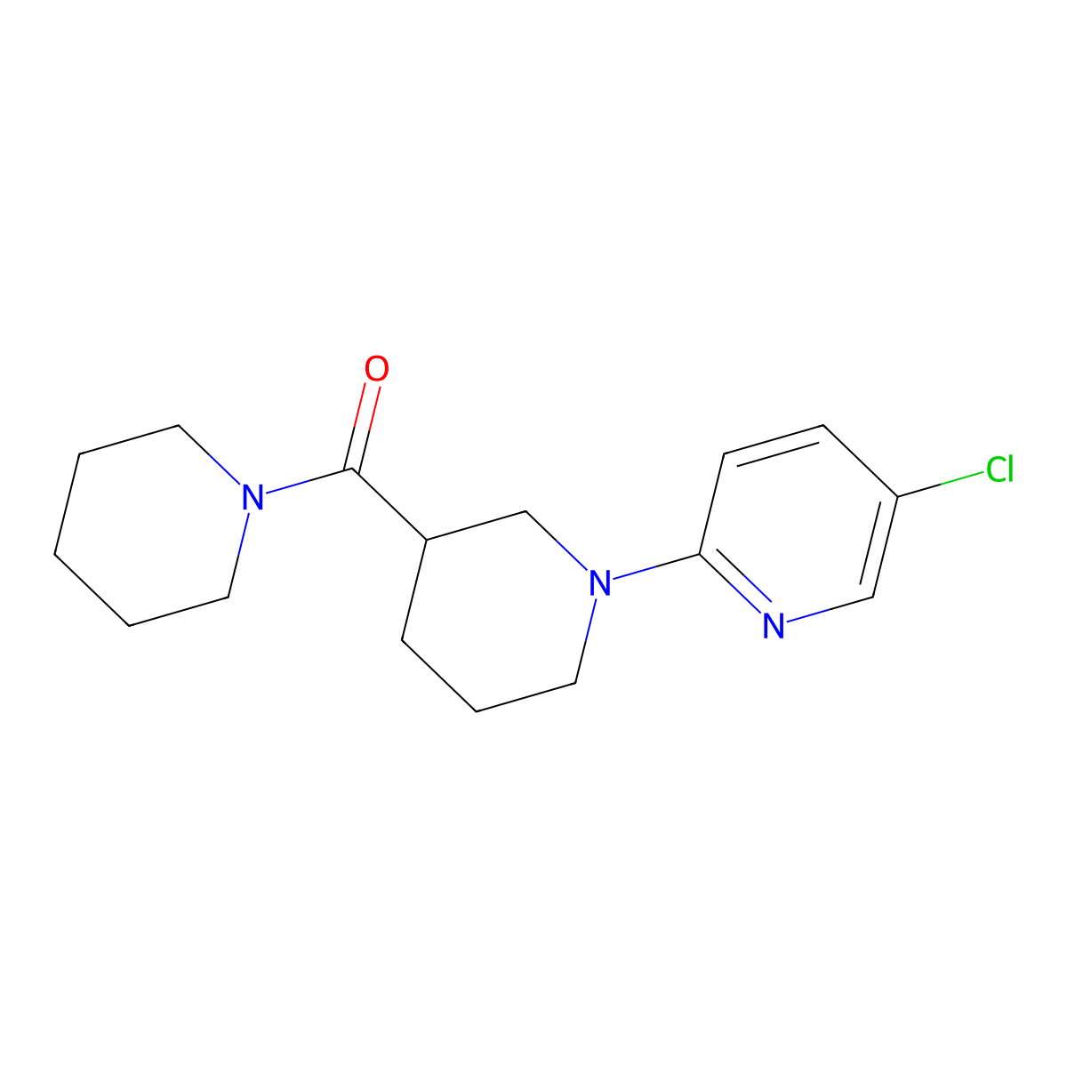 5-Chloro-2-[3-(piperidine-1-carbonyl)piperidin-1-yl]pyridine molecular structure, CAS 2877631-73-5
