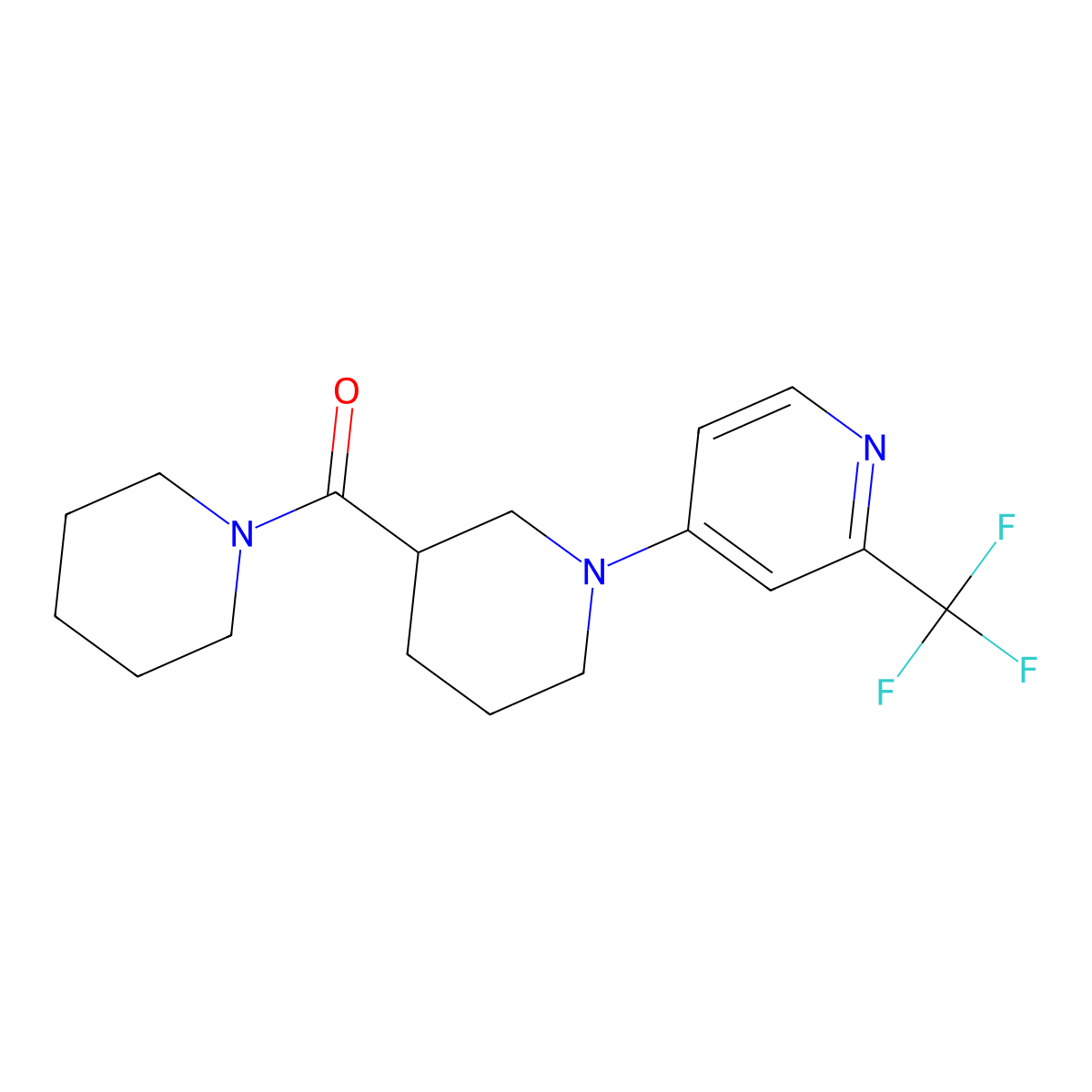 4-[3-(Piperidine-1-carbonyl)piperidin-1-yl]-2-(trifluoromethyl)pyridine molecular structure, CAS 2877631-78-0