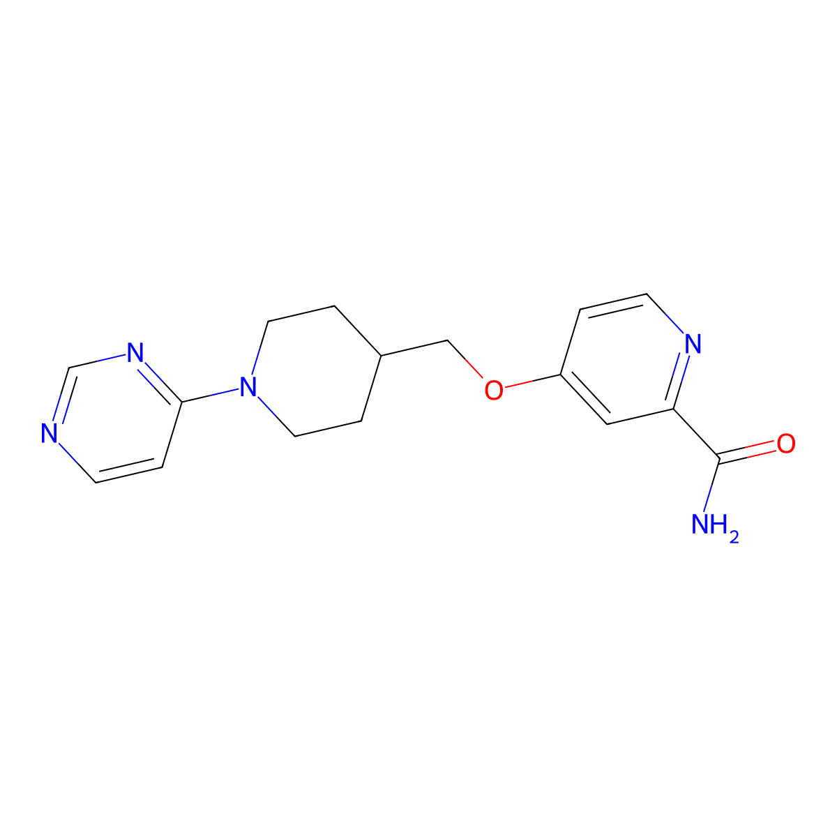 4-{[1-(Pyrimidin-4-yl)piperidin-4-yl]methoxy}pyridine-2-carboxamide molecular structure, CAS 2877631-96-2