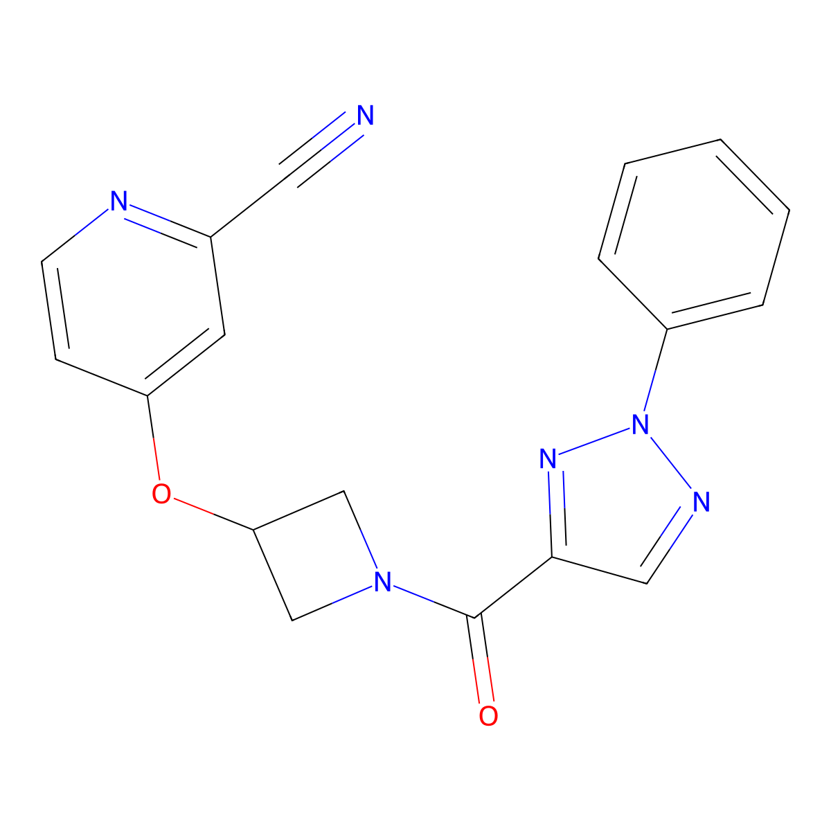 4-{[1-(2-phenyl-2H-1,2,3-triazole-4-carbonyl)azetidin-3-yl]oxy}pyridine-2-carbonitrile molecular structure, CAS 2877632-07-8