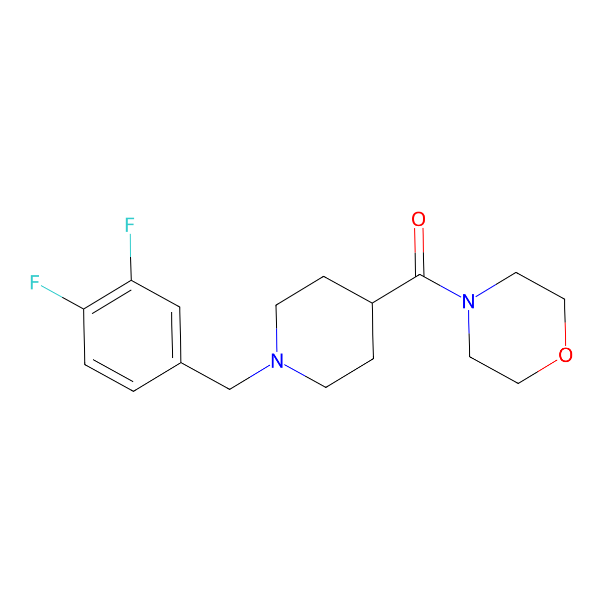 4-{1-[(3,4-Difluorophenyl)methyl]piperidine-4-carbonyl}morpholine molecular structure, CAS 2877632-27-2