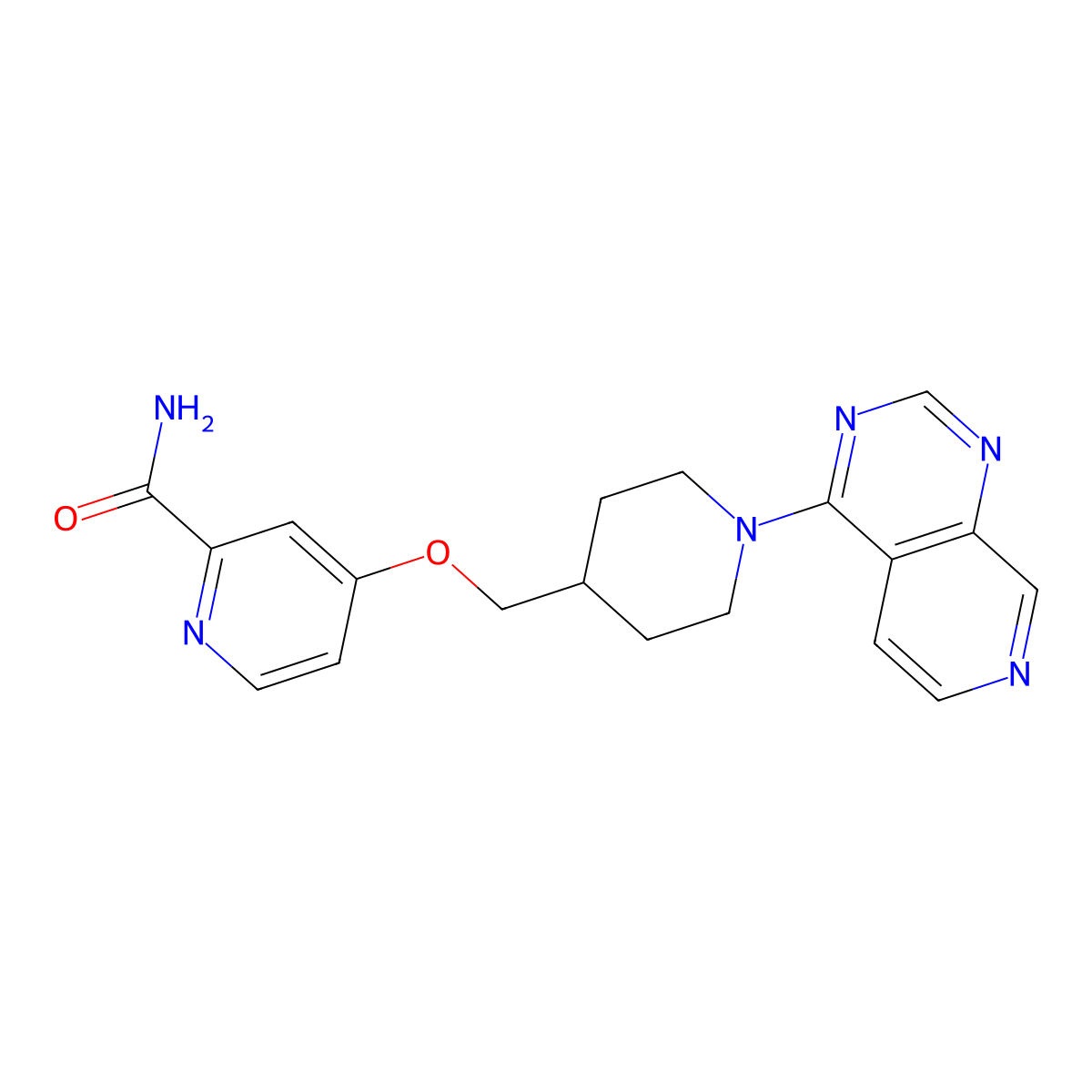 4-[(1-{Pyrido[3,4-d]pyrimidin-4-yl}piperidin-4-yl)methoxy]pyridine-2-carboxamide molecular structure, CAS 2877632-28-3
