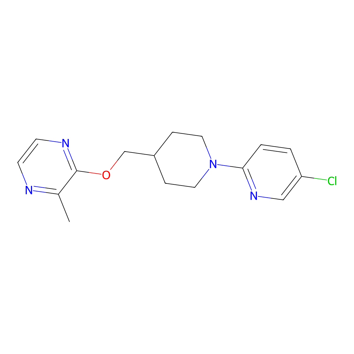 2-[[1-(5-Chloropyridin-2-yl)piperidin-4-yl]methoxy]-3-methylpyrazine molecular structure, CAS 2877632-40-9