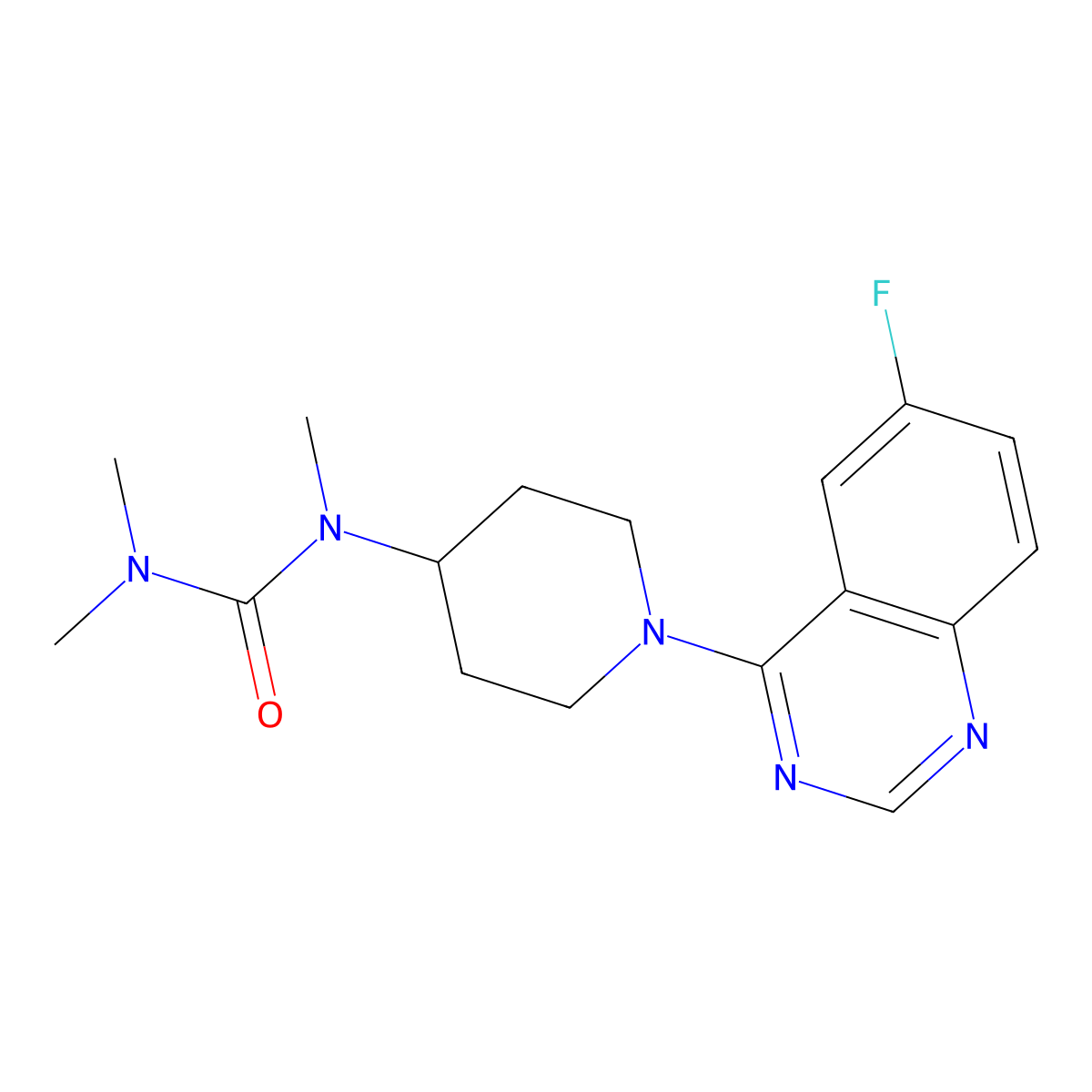 1-[1-(6-Fluoroquinazolin-4-yl)piperidin-4-yl]-1,3,3-trimethylurea molecular structure, CAS 2877632-69-2