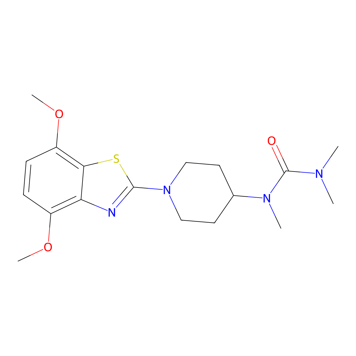 1-[1-(4,7-Dimethoxy-1,3-benzothiazol-2-yl)piperidin-4-yl]-1,3,3-trimethylurea molecular structure, CAS 2877632-74-9