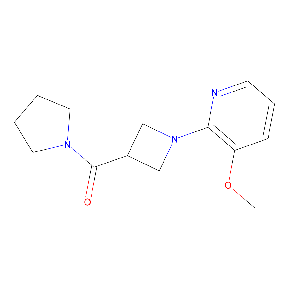 3-Methoxy-2-[3-(pyrrolidine-1-carbonyl)azetidin-1-yl]pyridine molecular structure, CAS 2877632-77-2