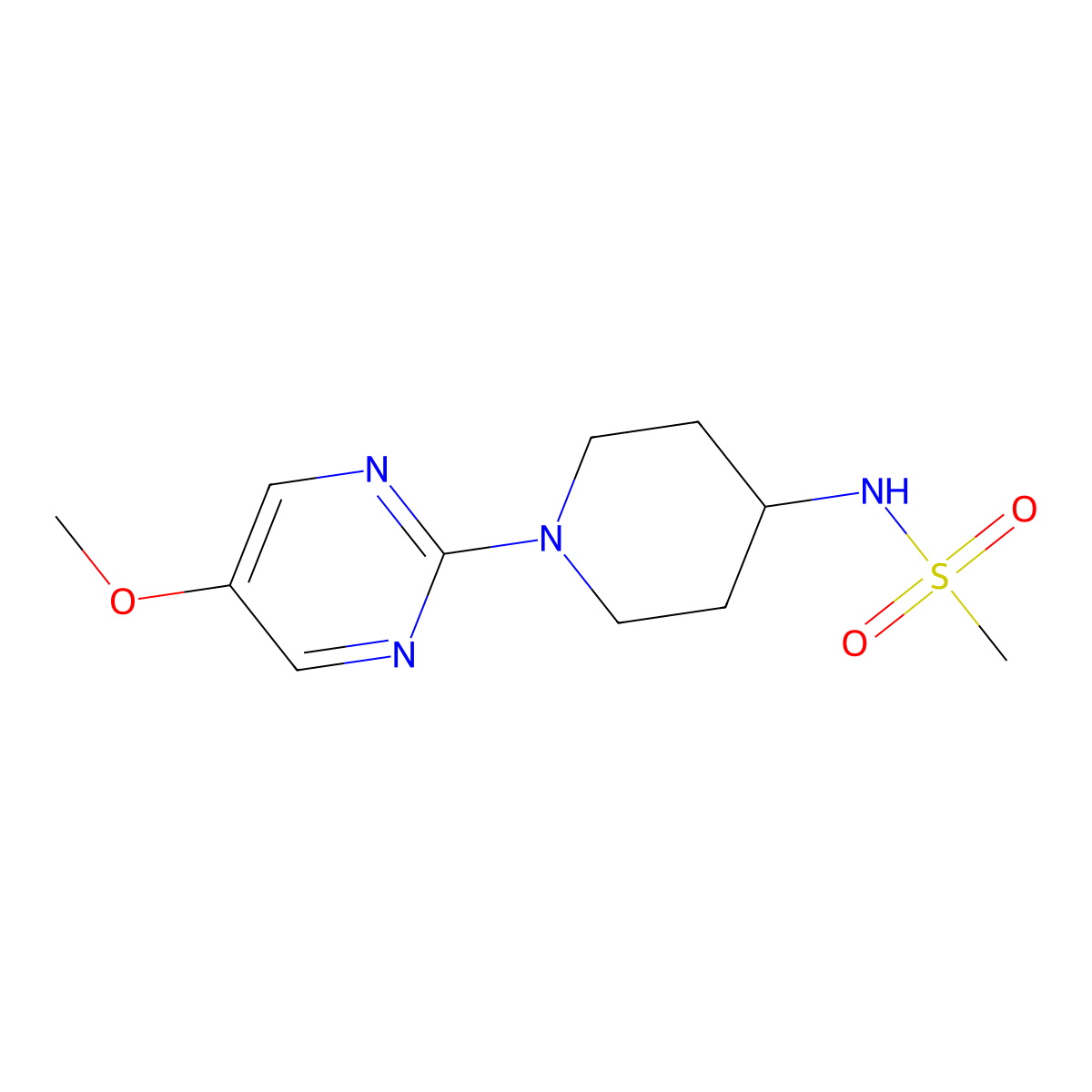 N-[1-(5-methoxypyrimidin-2-yl)piperidin-4-yl]methanesulfonamide molecular structure, CAS 2877632-80-7
