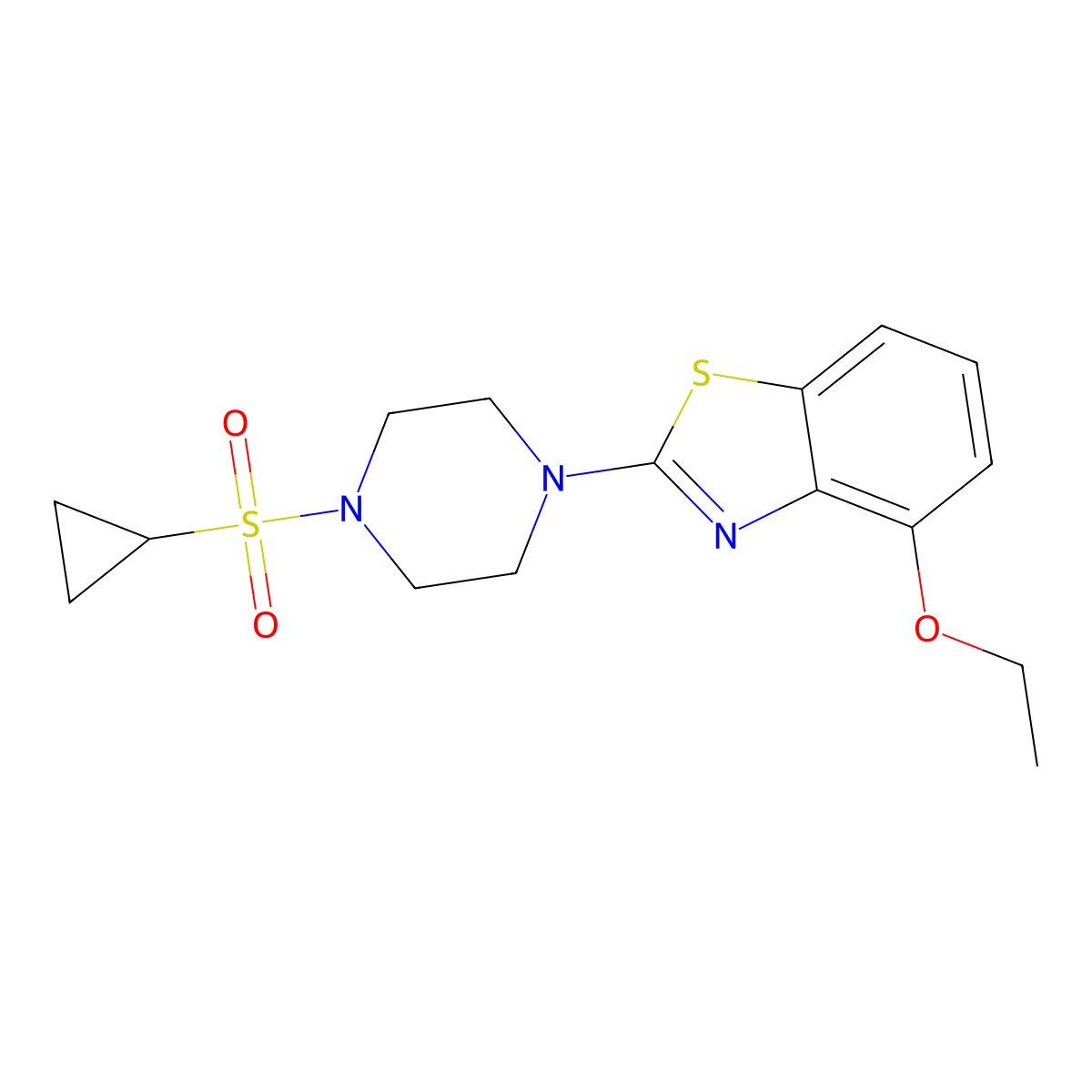 2-[4-(Cyclopropanesulfonyl)piperazin-1-yl]-4-ethoxy-1,3-benzothiazole molecular structure, CAS 2877632-86-3
