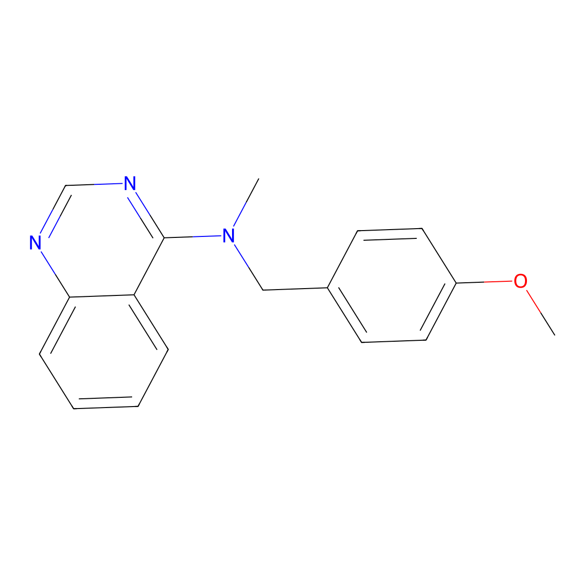 N-[(4-methoxyphenyl)methyl]-N-methylquinazolin-4-amine molecular structure, CAS 2877632-91-0