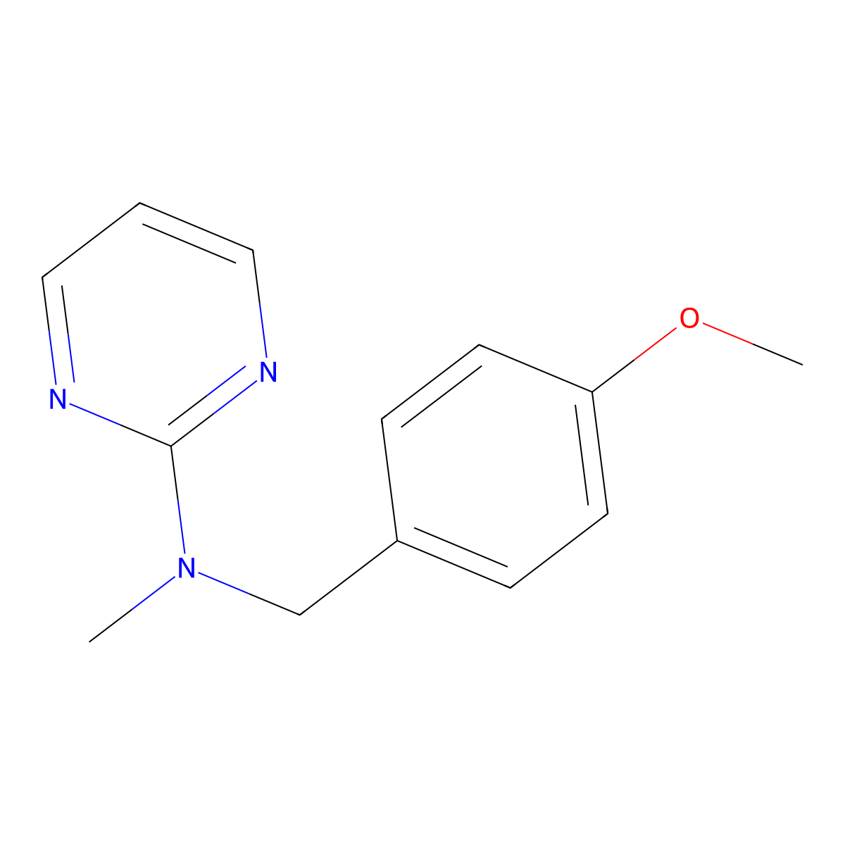 N-[(4-methoxyphenyl)methyl]-N-methylpyrimidin-2-amine molecular structure, CAS 2877632-95-4