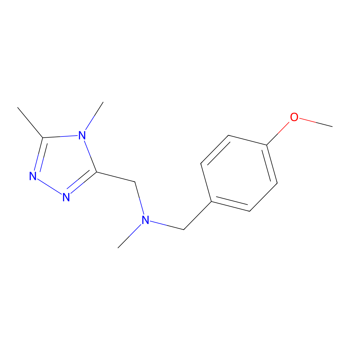 [(4,5-dimethyl-4H-1,2,4-triazol-3-yl)methyl][(4-methoxyphenyl)methyl]methylamine molecular structure, CAS 2877632-98-7