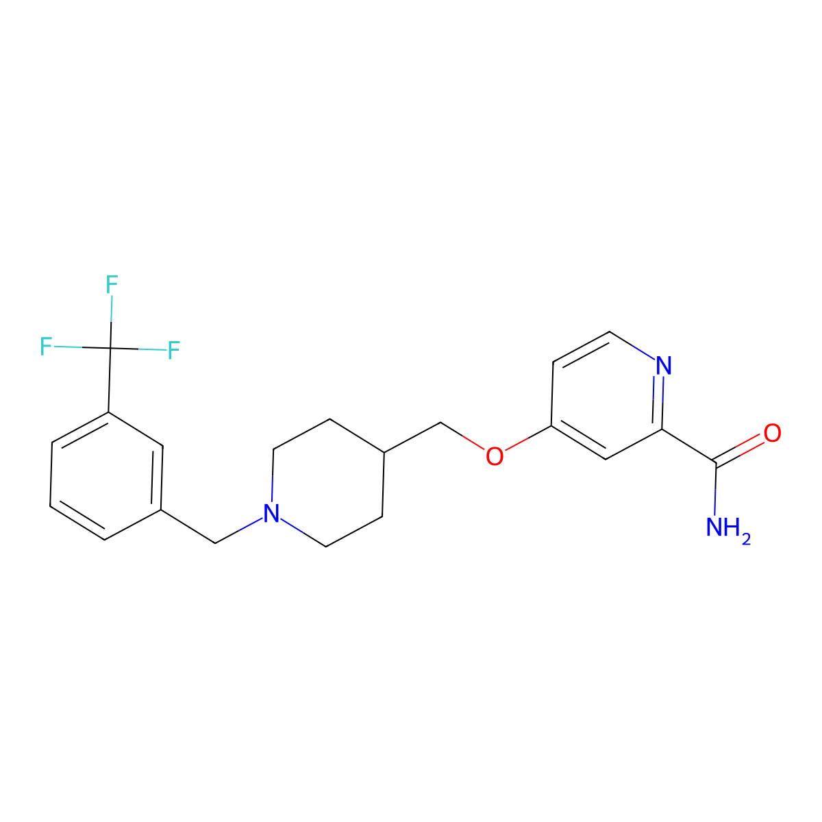 4-[(1-{[3-(Trifluoromethyl)phenyl]methyl}piperidin-4-yl)methoxy]pyridine-2-carboxamide molecular structure, CAS 2877633-26-4