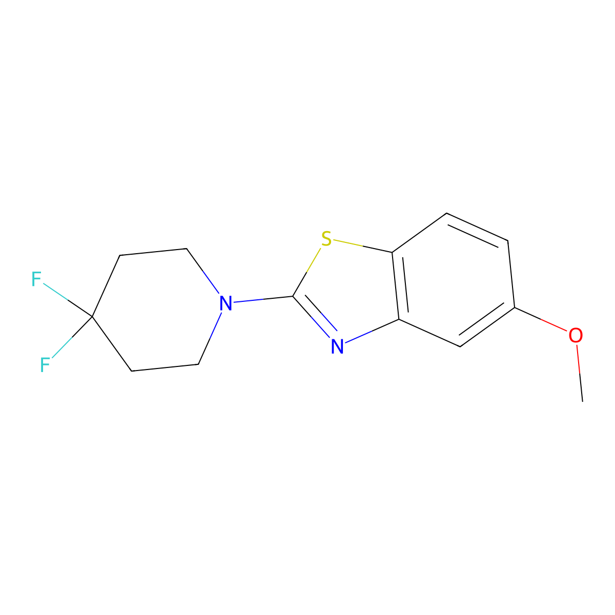 2-(4,4-Difluoropiperidin-1-yl)-5-methoxy-1,3-benzothiazole molecular structure, CAS 2877633-27-5