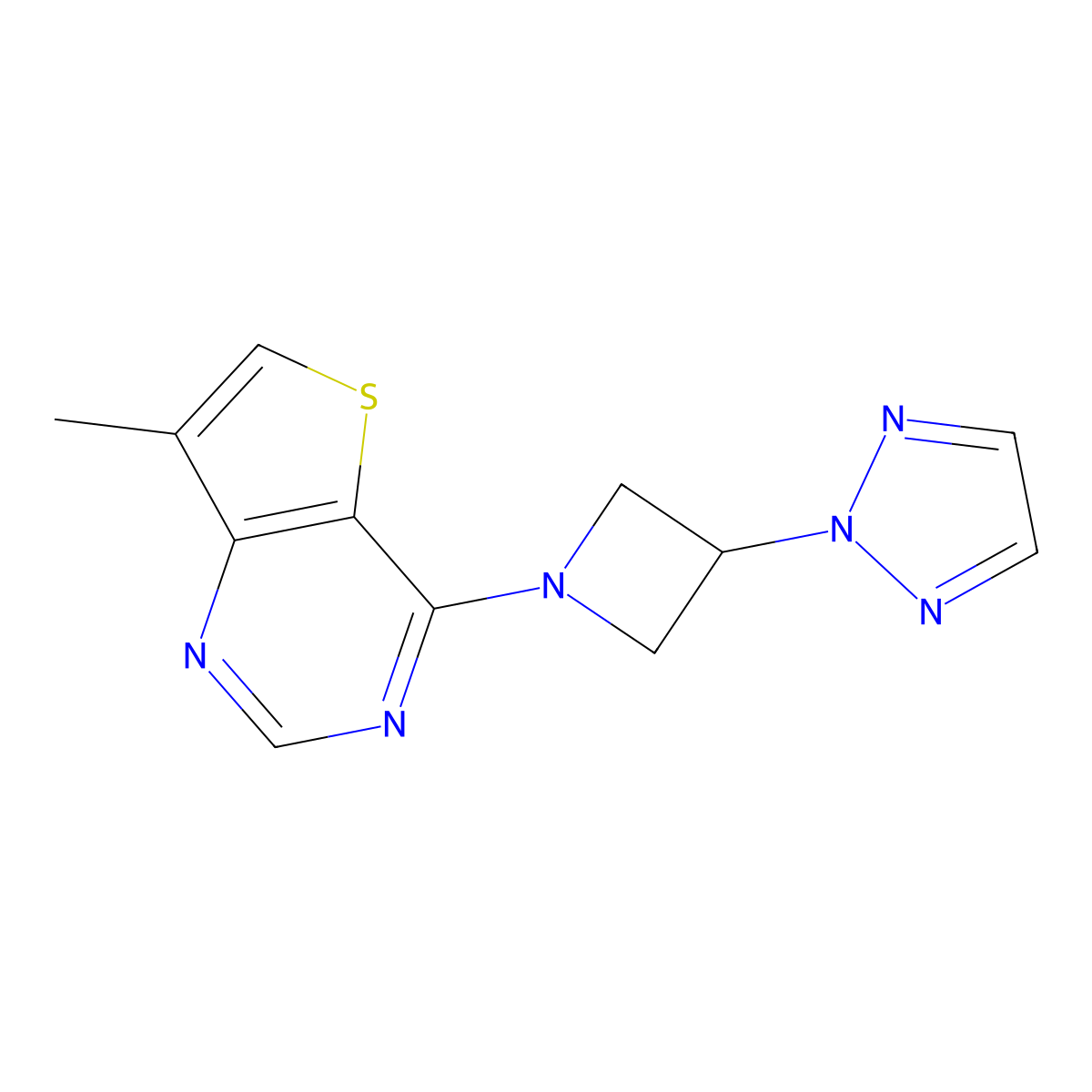 2-(1-{7-methylthieno[3,2-d]pyrimidin-4-yl}azetidin-3-yl)-2H-1,2,3-triazole molecular structure, CAS 2877633-29-7