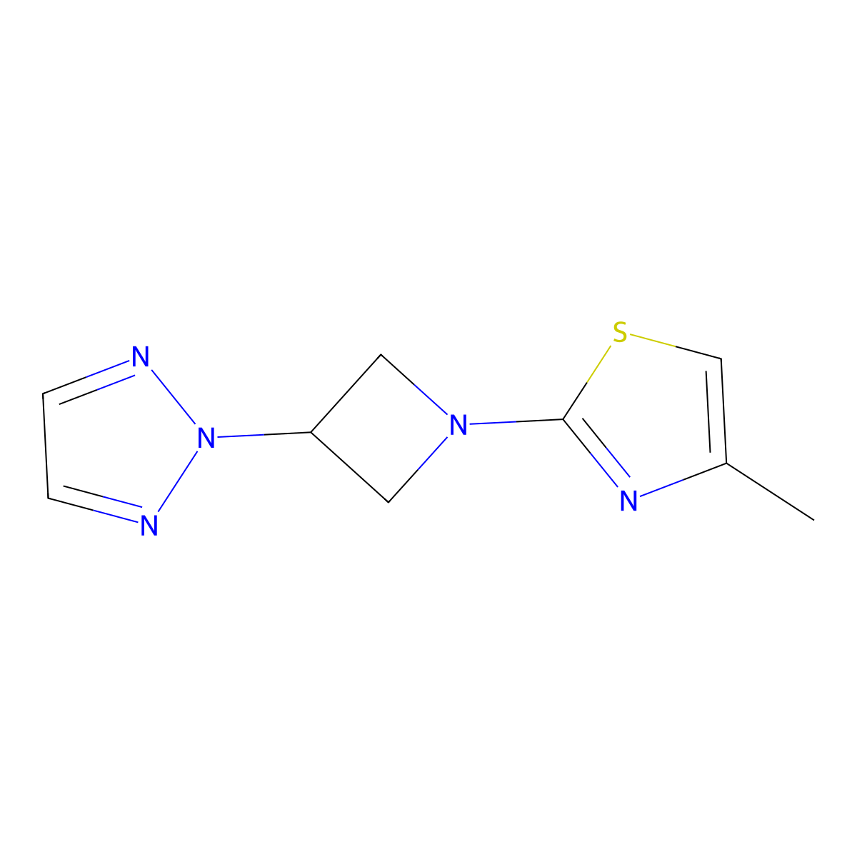 2-[1-(4-methyl-1,3-thiazol-2-yl)azetidin-3-yl]-2H-1,2,3-triazole molecular structure, CAS 2877633-45-7