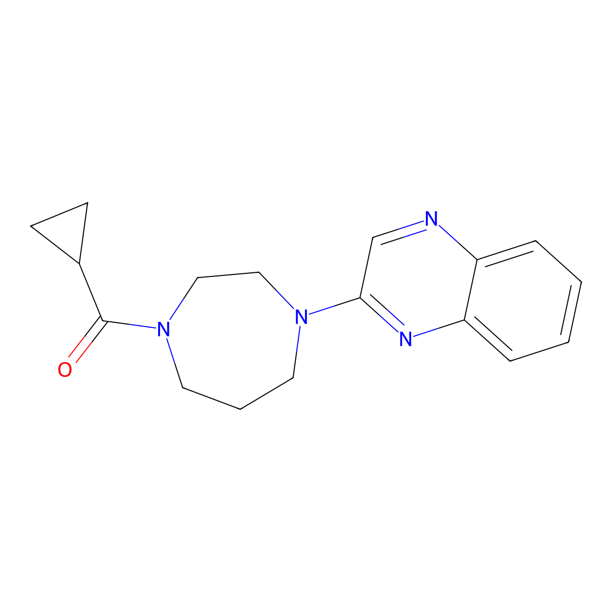 2-(4-Cyclopropanecarbonyl-1,4-diazepan-1-yl)quinoxaline molecular structure, CAS 2877633-49-1