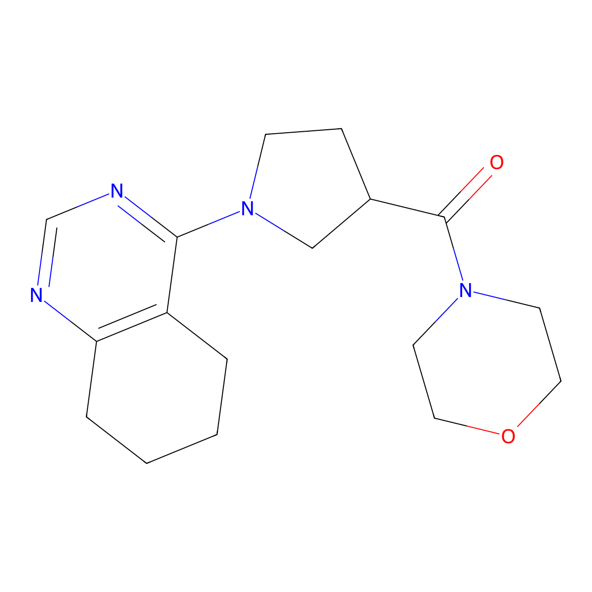 4-[3-(Morpholine-4-carbonyl)pyrrolidin-1-yl]-5,6,7,8-tetrahydroquinazoline molecular structure, CAS 2877633-61-7