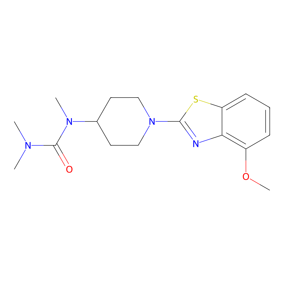 1-[1-(4-Methoxy-1,3-benzothiazol-2-yl)piperidin-4-yl]-1,3,3-trimethylurea molecular structure, CAS 2877633-63-9