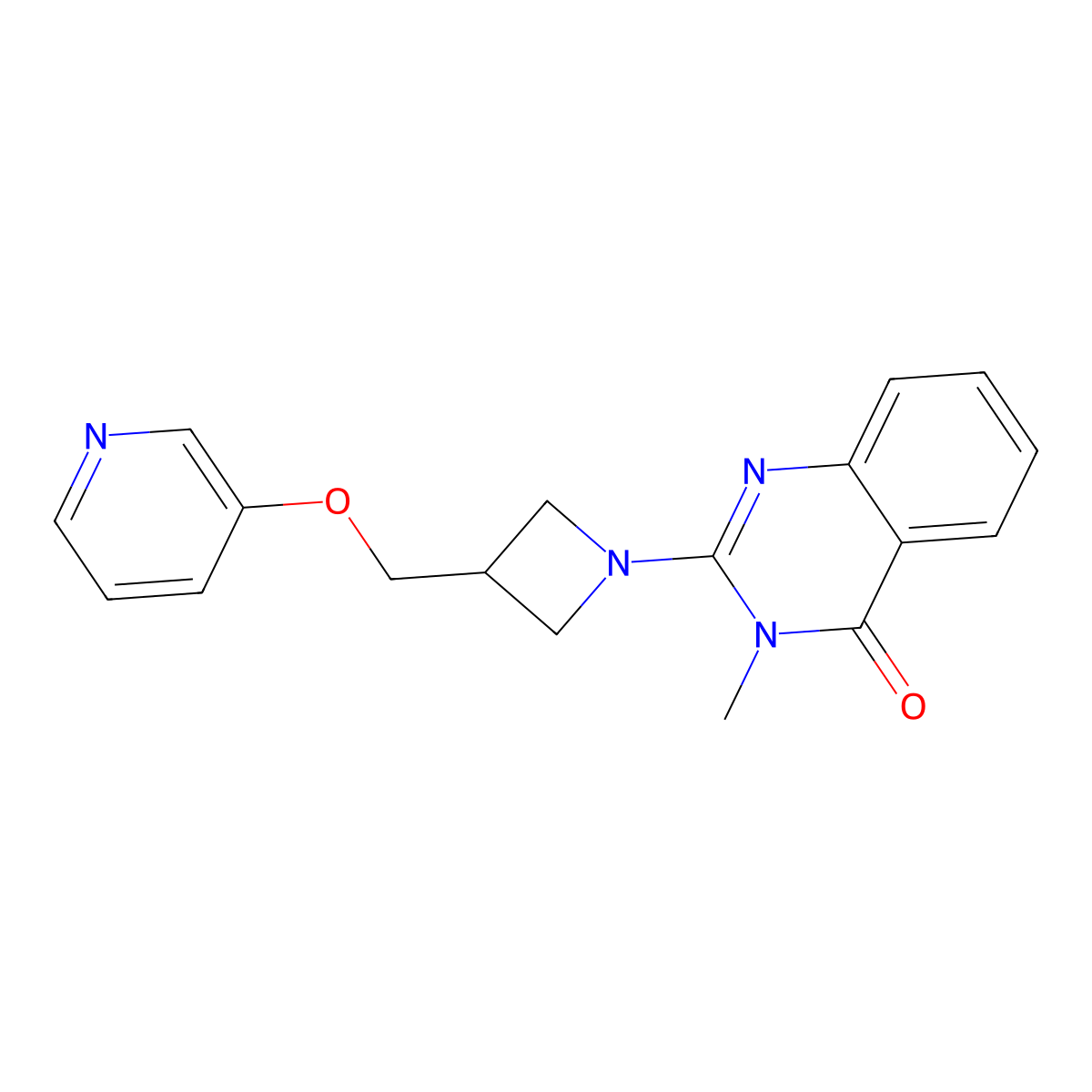 3-Methyl-2-{3-[(pyridin-3-yloxy)methyl]azetidin-1-yl}-3,4-dihydroquinazolin-4-one molecular structure, CAS 2877633-67-3