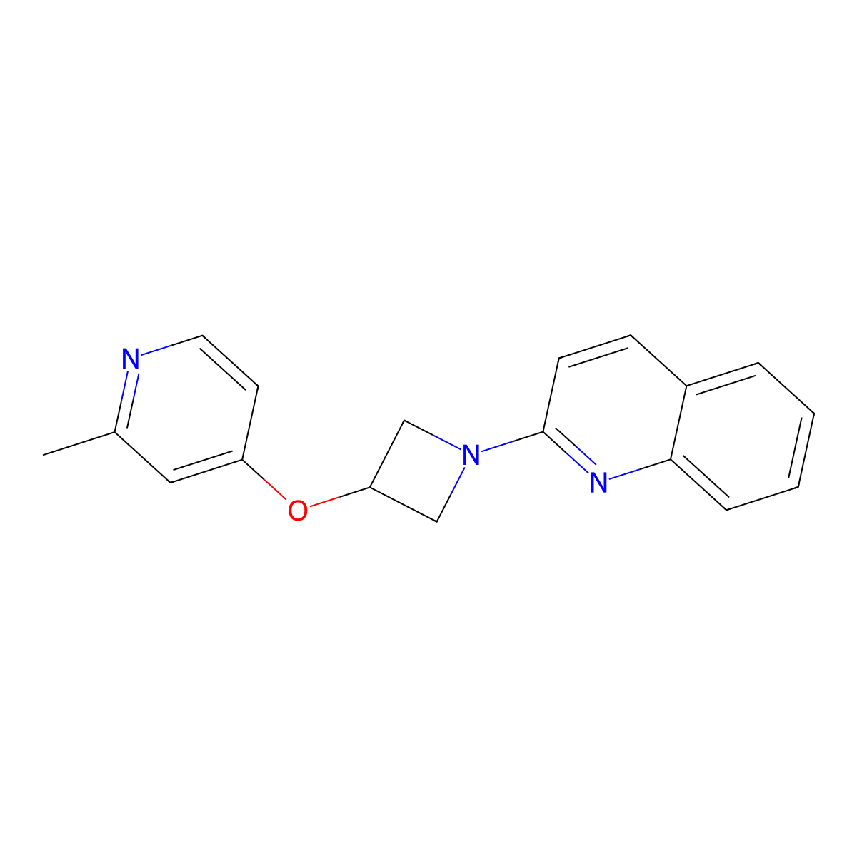 2-{3-[(2-Methylpyridin-4-yl)oxy]azetidin-1-yl}quinoline molecular structure, CAS 2877633-68-4