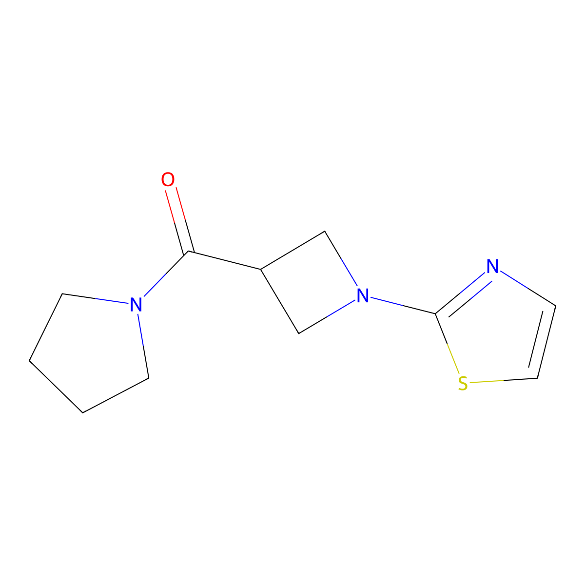 2-[3-(Pyrrolidine-1-carbonyl)azetidin-1-yl]-1,3-thiazole molecular structure, CAS 2877633-76-4