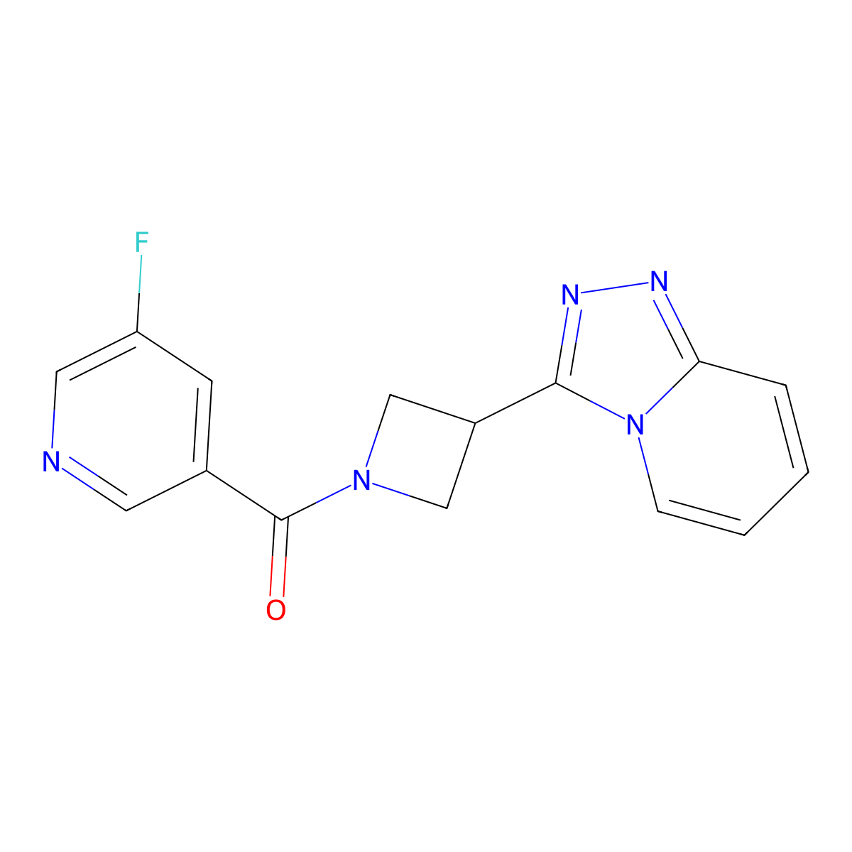 3-Fluoro-5-(3-{[1,2,4]triazolo[4,3-a]pyridin-3-yl}azetidine-1-carbonyl)pyridine molecular structure, CAS 2877633-77-5