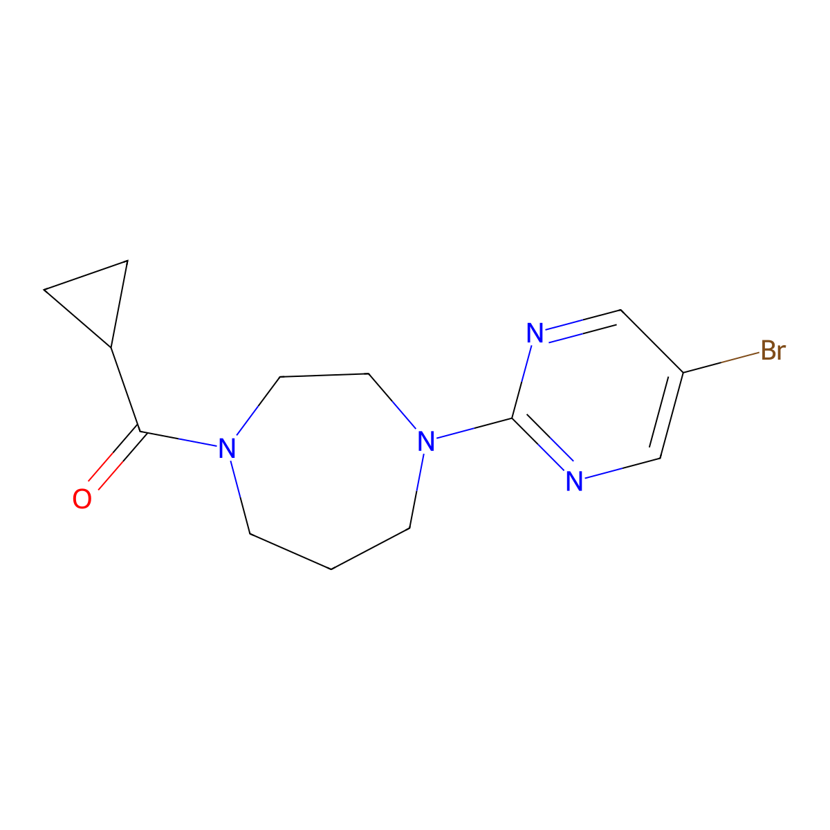 1-(5-Bromopyrimidin-2-yl)-4-cyclopropanecarbonyl-1,4-diazepane molecular structure, CAS 2877633-82-2