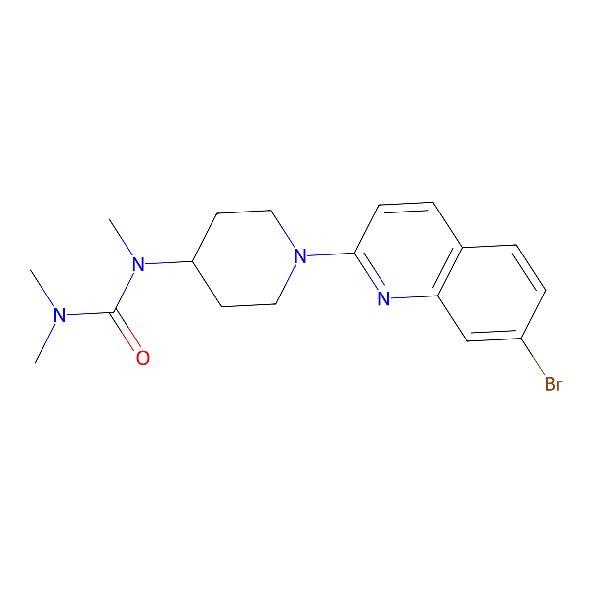 1-[1-(7-Bromoquinolin-2-yl)piperidin-4-yl]-1,3,3-trimethylurea molecular structure, CAS 2877633-83-3