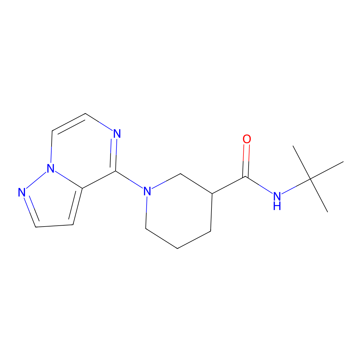 N-tert-butyl-1-{pyrazolo[1,5-a]pyrazin-4-yl}piperidine-3-carboxamide molecular structure, CAS 2877633-85-5