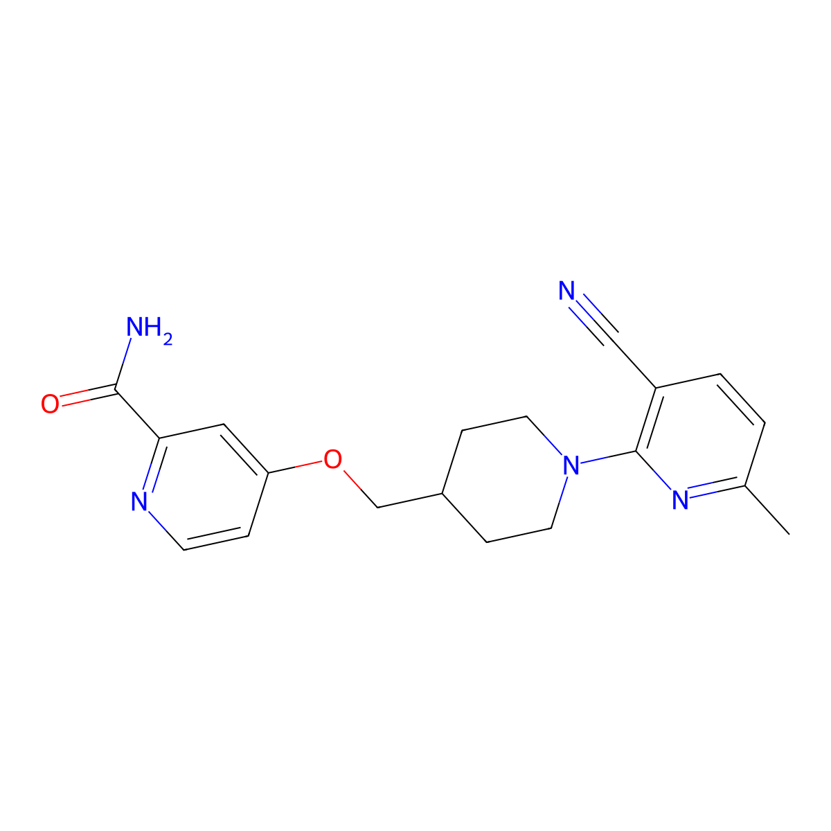 4-{[1-(3-Cyano-6-methylpyridin-2-yl)piperidin-4-yl]methoxy}pyridine-2-carboxamide molecular structure, CAS 2877634-00-7