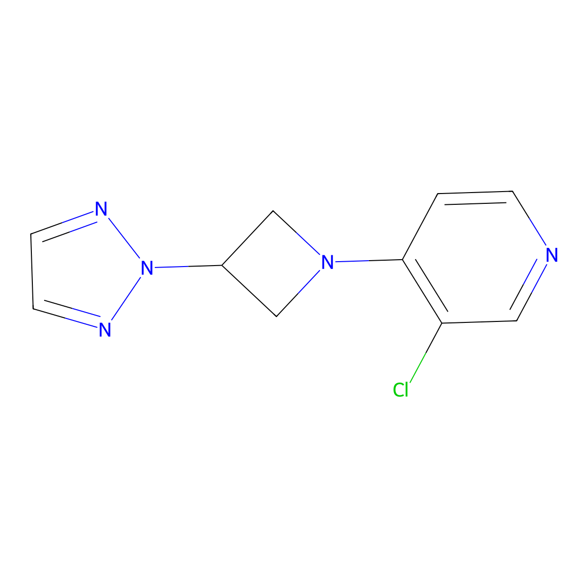 3-chloro-4-[3-(2H-1,2,3-triazol-2-yl)azetidin-1-yl]pyridine molecular structure, CAS 2877634-10-9