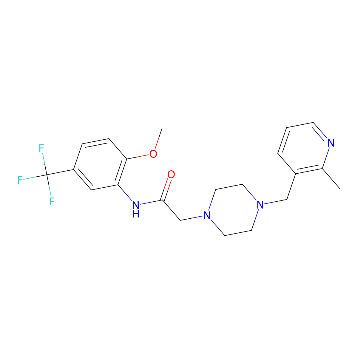 N-[2-methoxy-5-(trifluoromethyl)phenyl]-2-{4-[(2-methylpyridin-3-yl)methyl]piperazin-1-yl}acetamide molecular structure, CAS 2877634-15-4