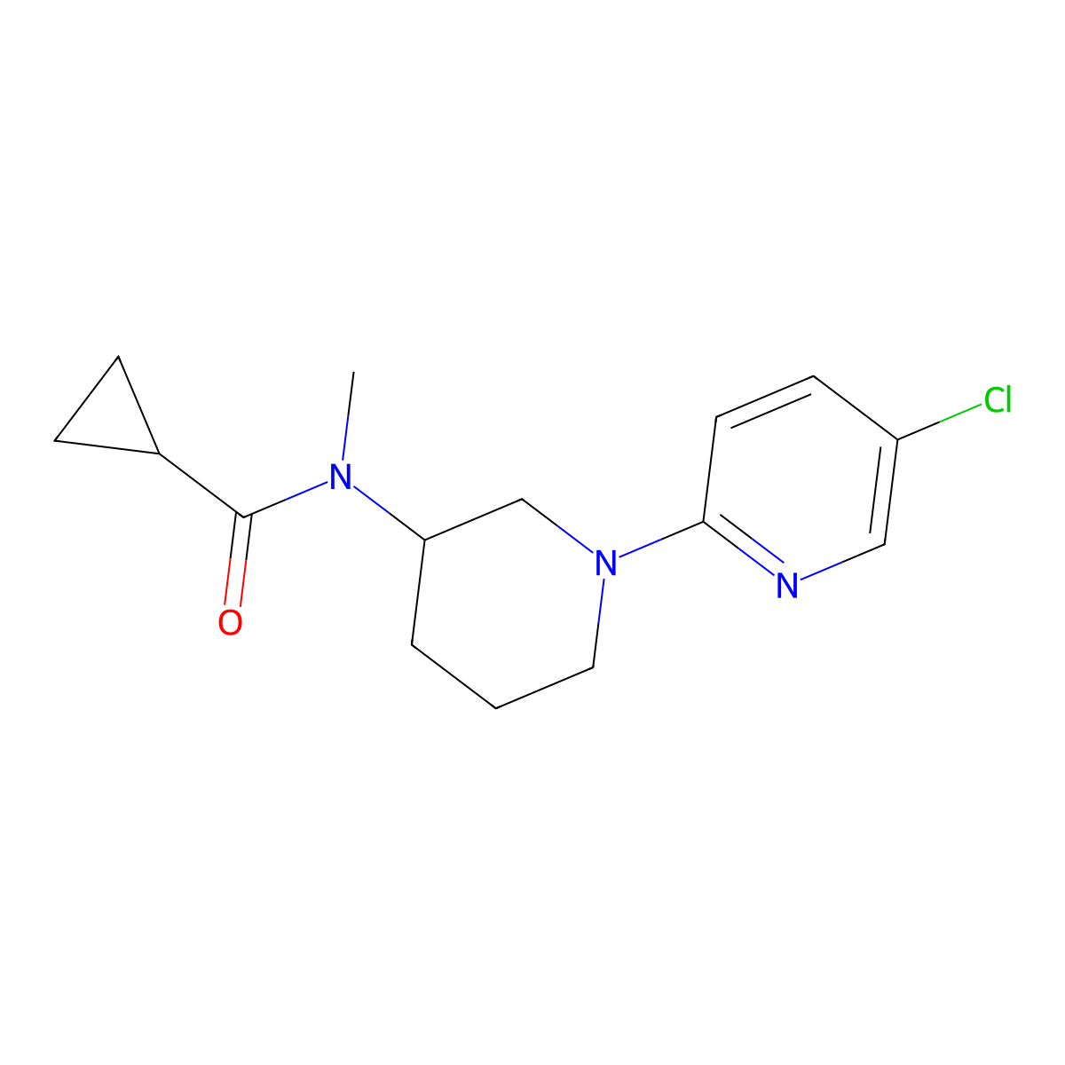 N-[1-(5-chloropyridin-2-yl)piperidin-3-yl]-N-methylcyclopropanecarboxamide molecular structure, CAS 2877634-59-6