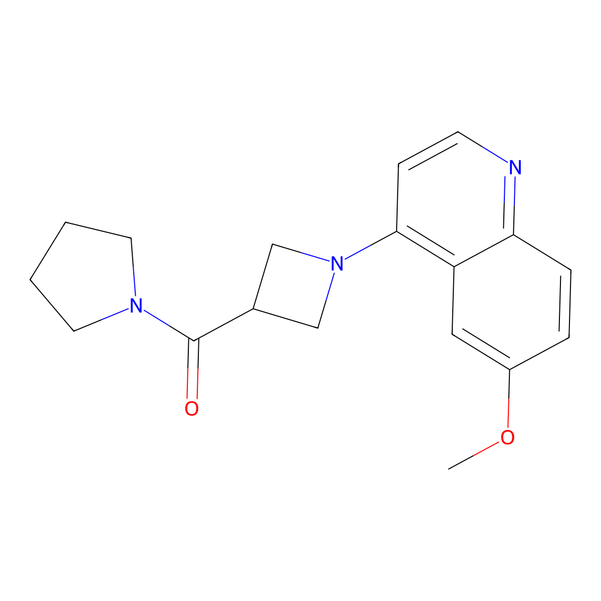 6-Methoxy-4-[3-(pyrrolidine-1-carbonyl)azetidin-1-yl]quinoline molecular structure, CAS 2877634-62-1