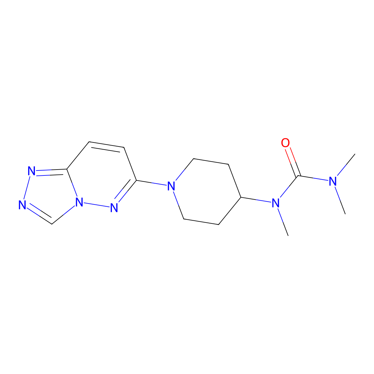 1,3,3-Trimethyl-1-(1-{[1,2,4]triazolo[4,3-b]pyridazin-6-yl}piperidin-4-yl)urea molecular structure, CAS 2877634-69-8