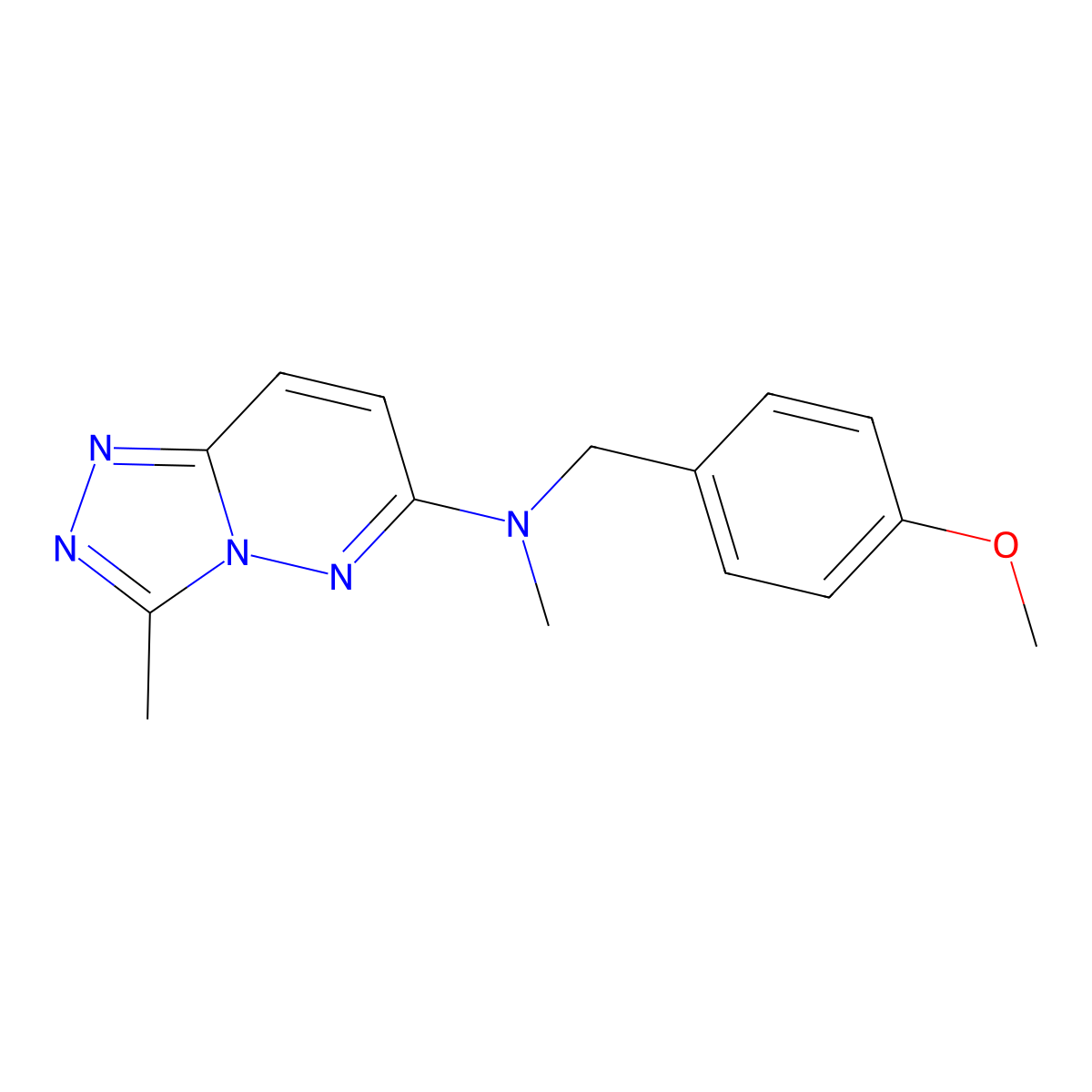 N-[(4-methoxyphenyl)methyl]-N,3-dimethyl-[1,2,4]triazolo[4,3-b]pyridazin-6-amine molecular structure, CAS 2877634-77-8