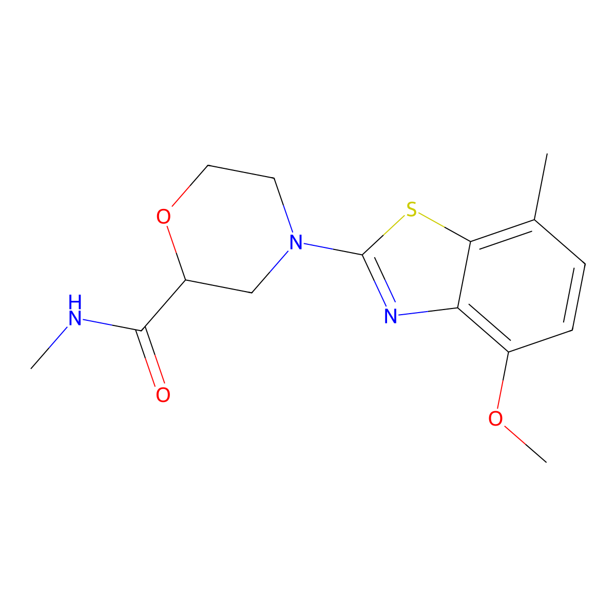 4-(4-methoxy-7-methyl-1,3-benzothiazol-2-yl)-N-methylmorpholine-2-carboxamide molecular structure, CAS 2877634-83-6