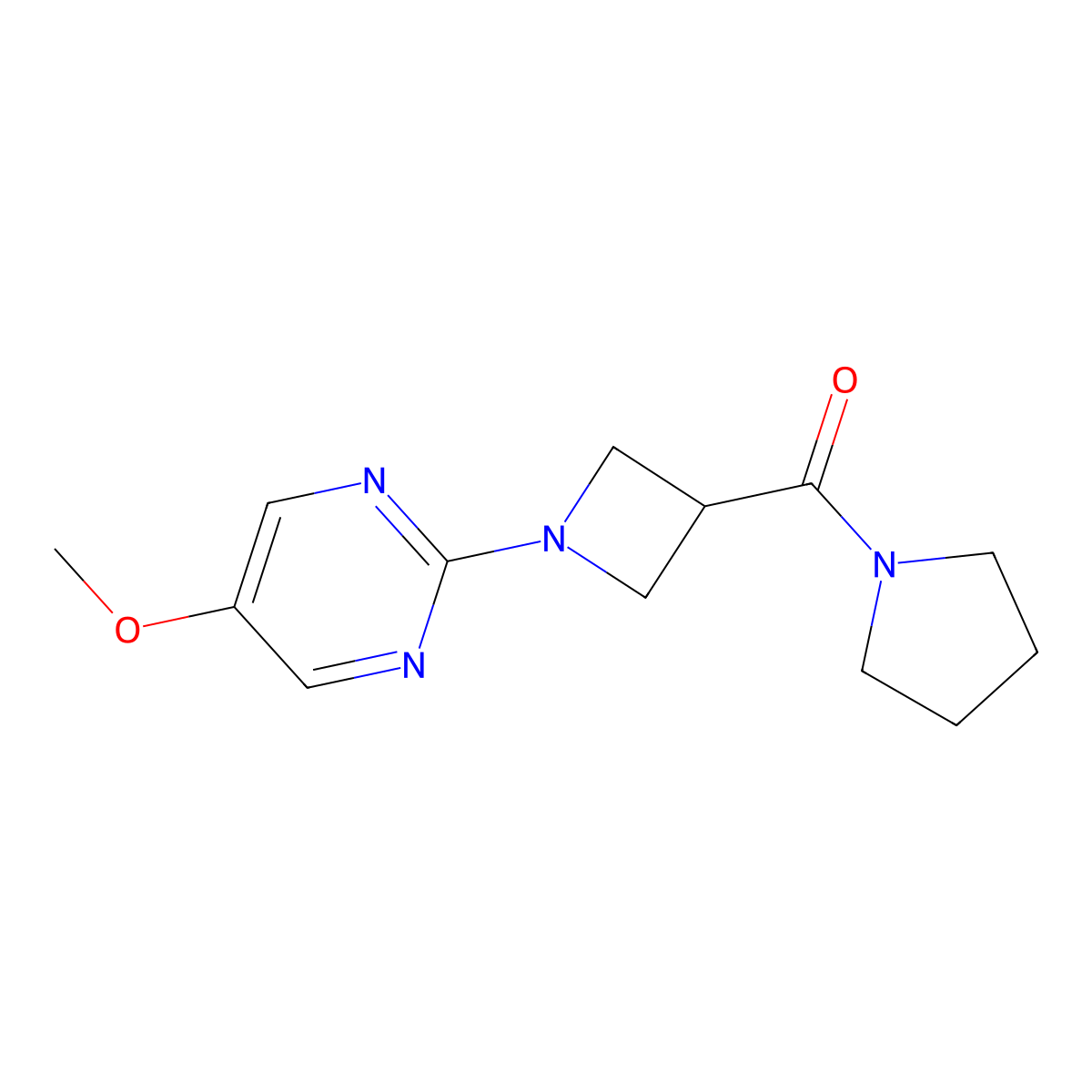 5-Methoxy-2-[3-(pyrrolidine-1-carbonyl)azetidin-1-yl]pyrimidine molecular structure, CAS 2877634-93-8