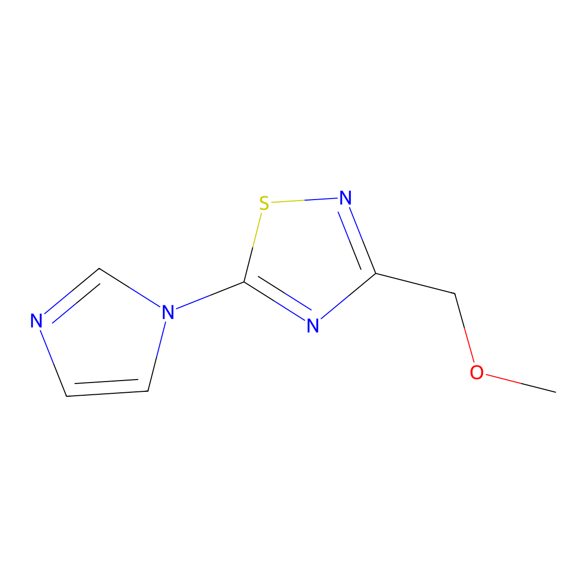 5-(1H-imidazol-1-yl)-3-(methoxymethyl)-1,2,4-thiadiazole molecular structure, CAS 2877635-03-3